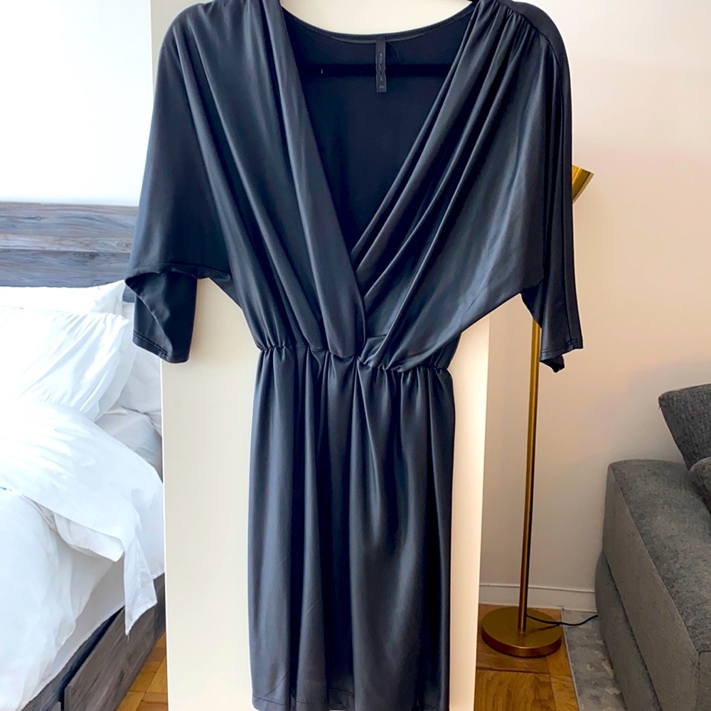 Black stretchy leather dress